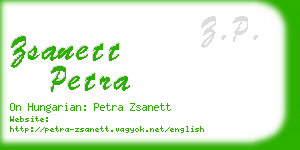 zsanett petra business card